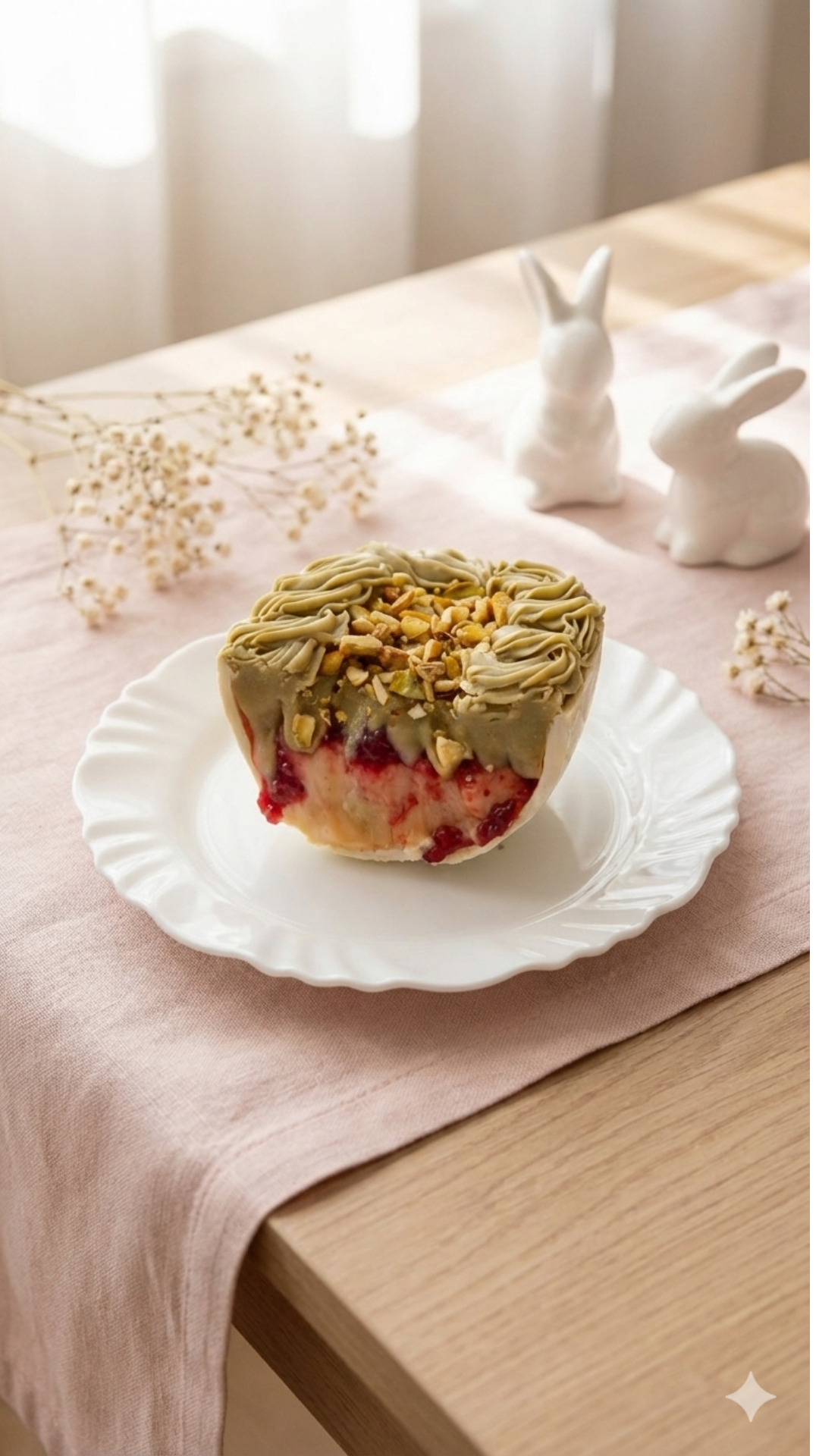 Ovo de Colher Pistache com Morango